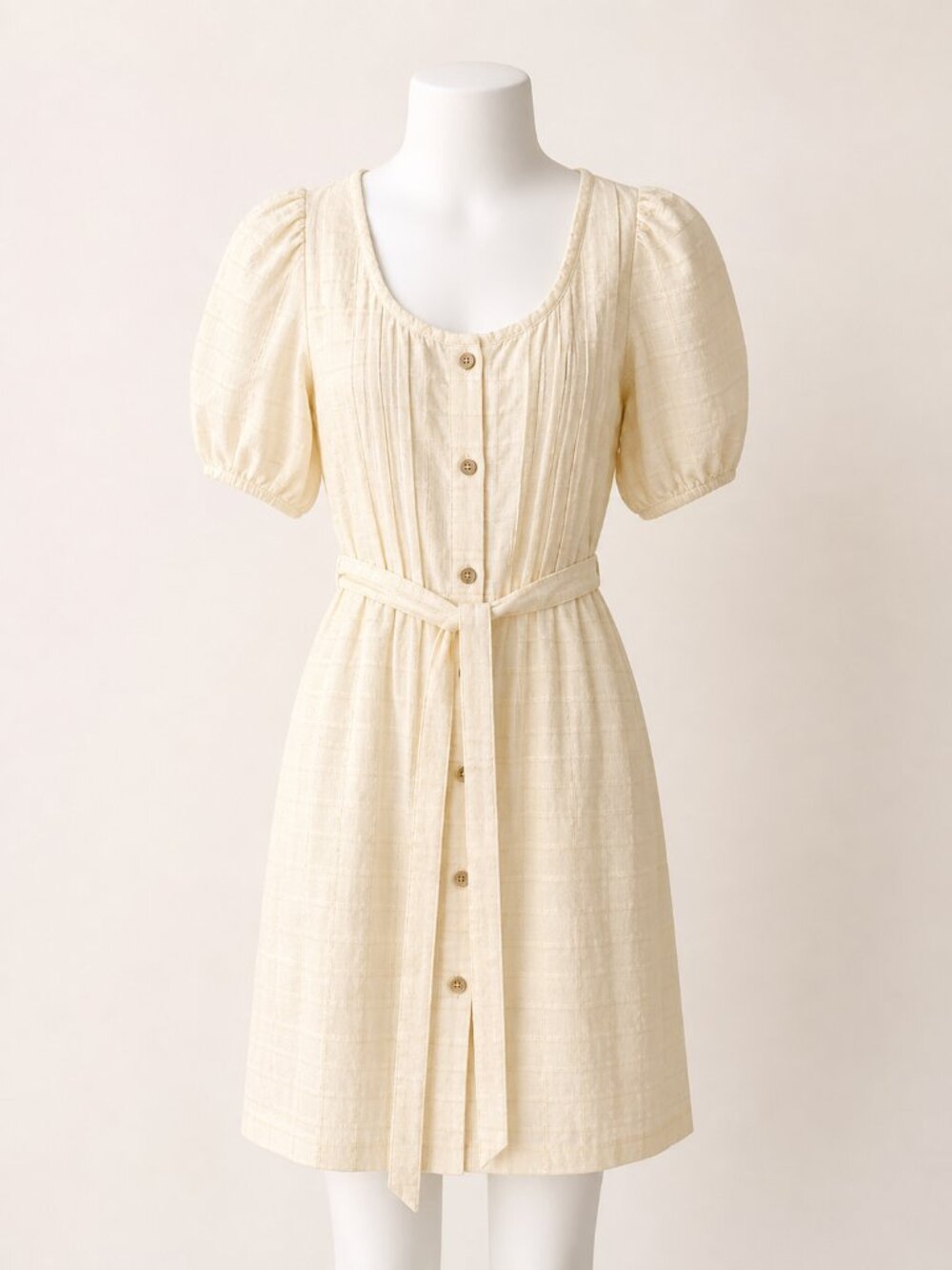 BillaBong Cream & White Dress Cottagecore/Prairie Style Size Small EUC
